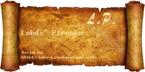 Lebó Piroska névjegykártya