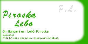 piroska lebo business card
